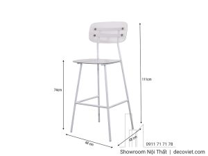 Ghế Quầy Bar Lưng Nhựa 270T