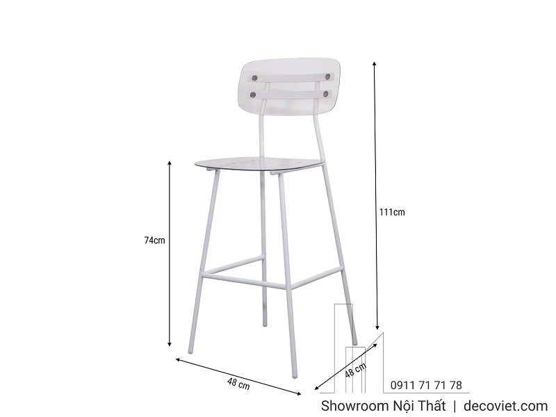 Ghế Quầy Bar Lưng Nhựa 270T