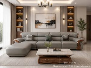 Ghế Sofa Gỗ Mun Bọc Da 1188T