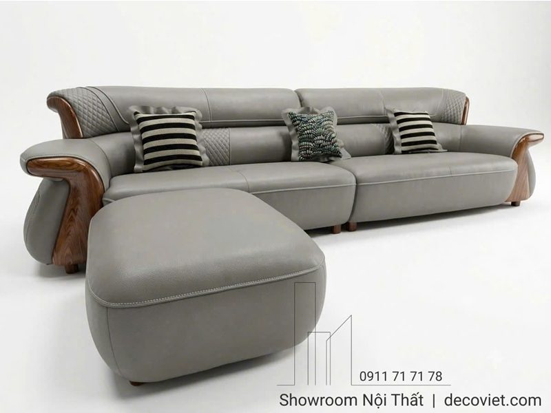 Ghế Sofa Gỗ Mun Bọc Da 1188T