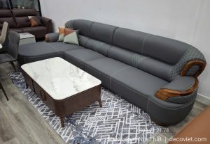 Ghế Sofa Gỗ Mun Bọc Da Bò Thật 1130T