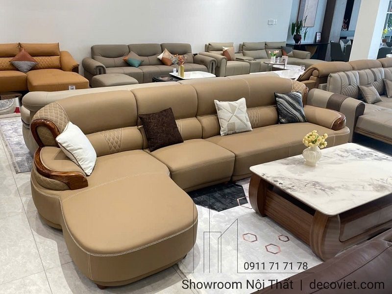 Ghế Sofa Gỗ Mun Bọc Da Bò Thật 1130T