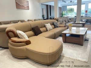 Ghế Sofa Gỗ Mun Bọc Da Bò Thật 1130T