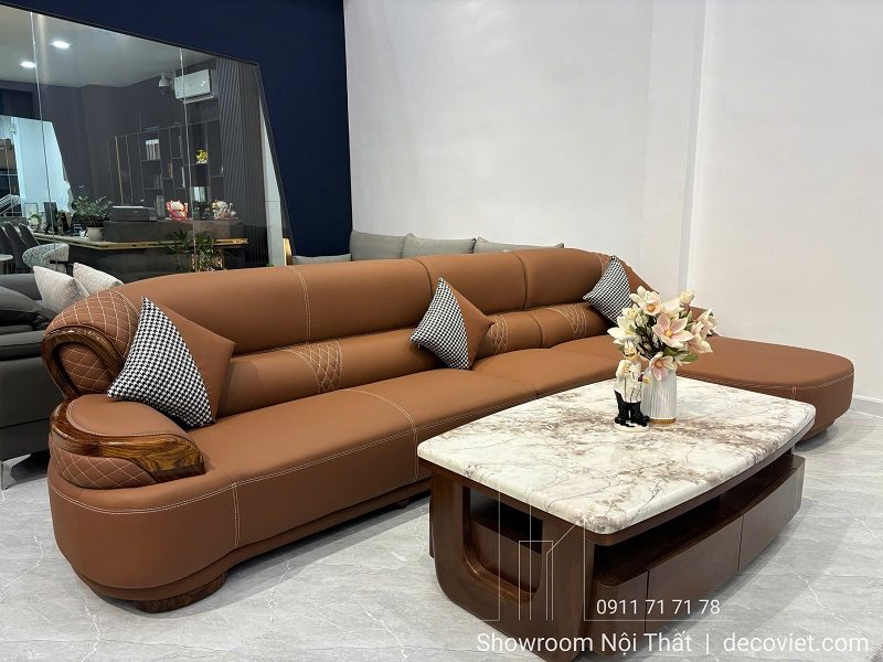 Ghế Sofa Gỗ Mun Da Bò Cao Cấp 1091T