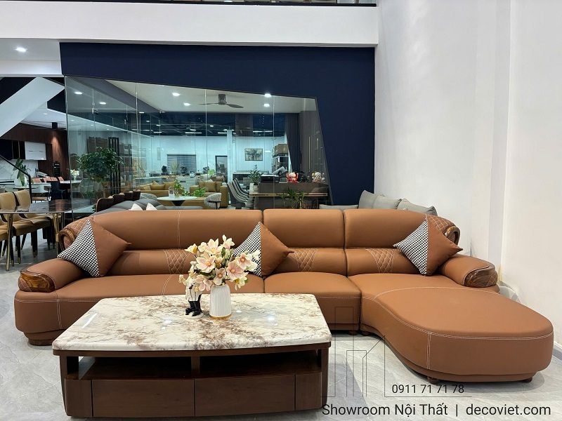 Ghế Sofa Gỗ Mun Da Bò Cao Cấp 1091T
