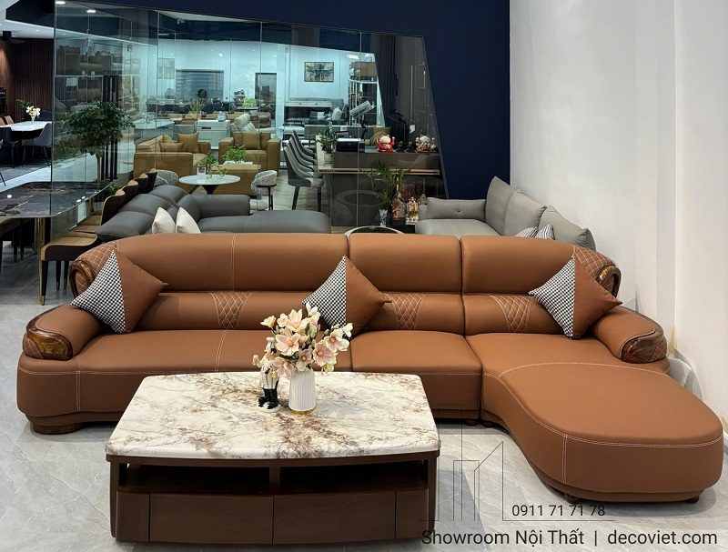 Ghế Sofa Gỗ Mun Da Bò Cao Cấp 1091T