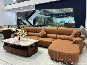 Ghế Sofa Gỗ Mun Da Bò Cao Cấp 1091T
