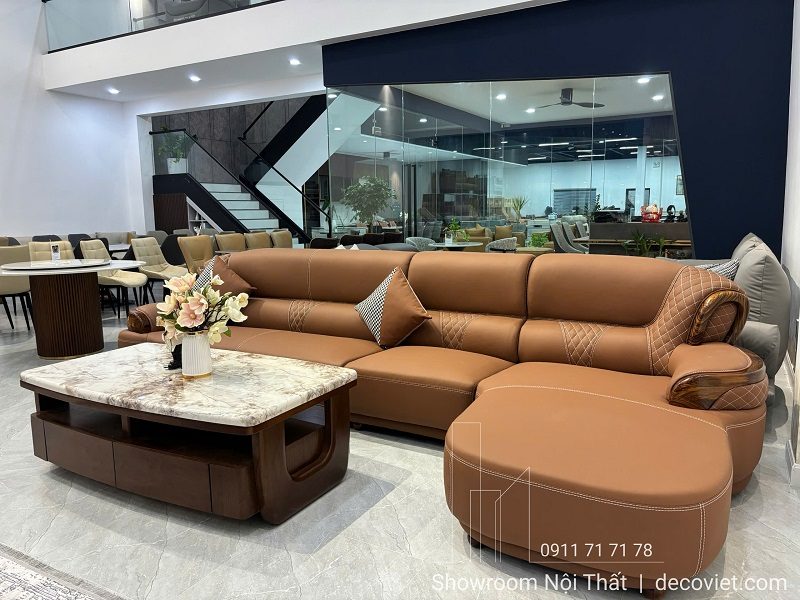 Ghế Sofa Gỗ Mun Da Bò Cao Cấp 1091T