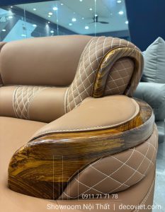 Ghế Sofa Gỗ Mun Da Bò Cao Cấp 1091T
