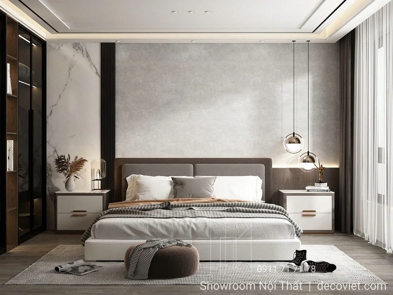 Giường Bọc Vải Hiện Đại 82T