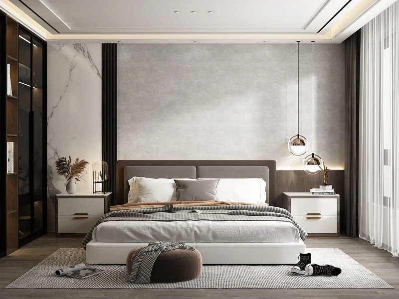 Giường Bọc Vải Hiện Đại 82T
