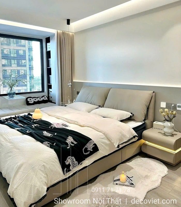 Giường Ngủ Bọc Da Cao Cấp 138T