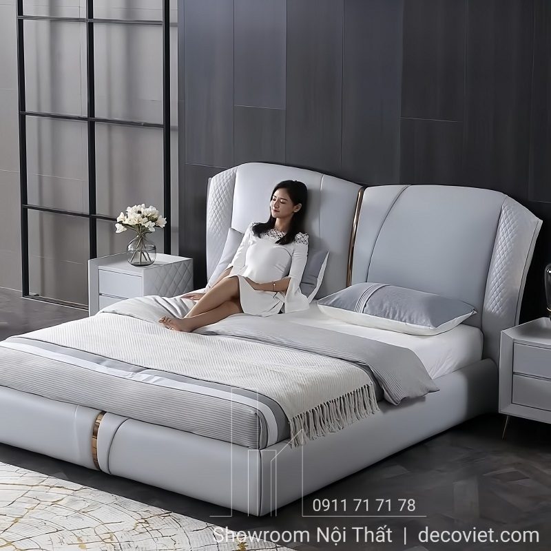 Giường Ngủ Bọc Da Nhập Khẩu 140T