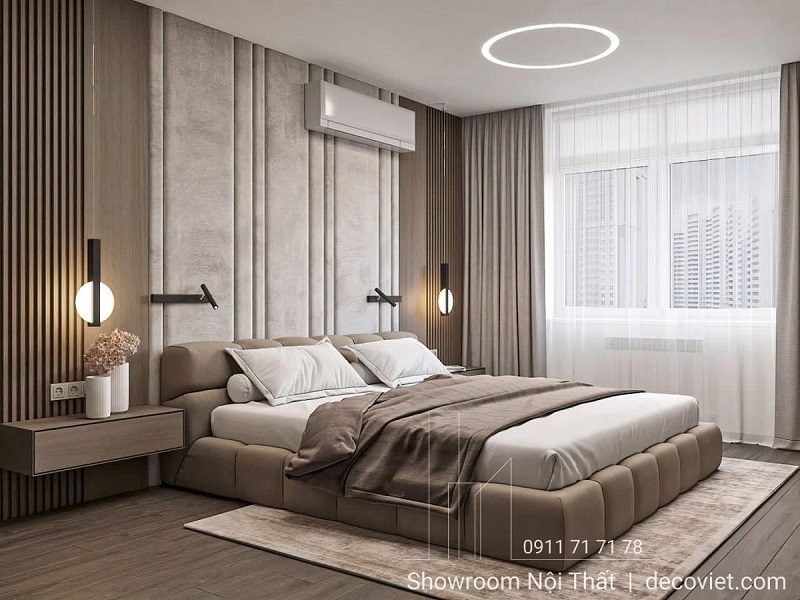 Giường Ngủ Bọc Vải Hiện Đại 136T