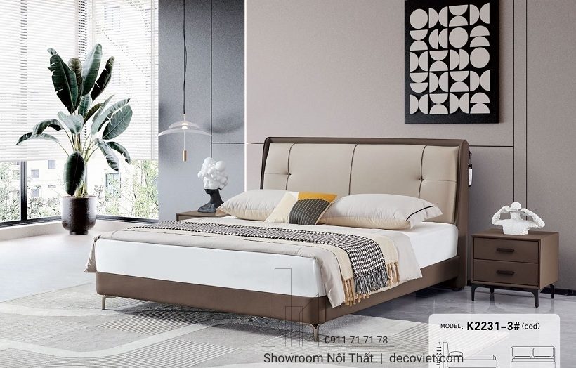 Giường Ngủ Nhập Khẩu Bọc Da 153T