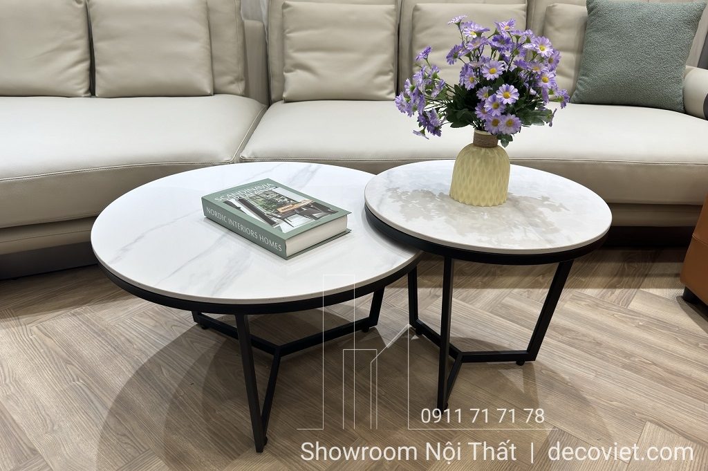 Set Bàn Trà Đôi Tròn Giá Rẻ Hiện Đại 344S