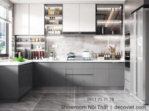 Mẫu Tủ Bếp Chữ U Hiện Đại 1189T