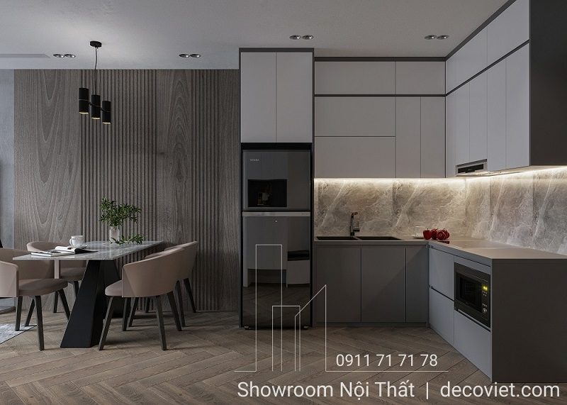Mẫu Tủ Bếp Gỗ Công Nghiệp 1147T
