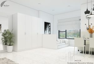 Phối cảnh 3D nội thất căn hộ 1PN Sunrise City View