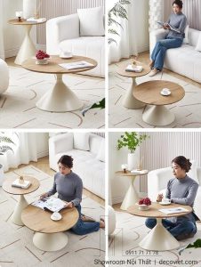 Set Bàn Trà Gỗ Tròn 475S