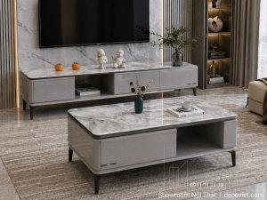 Set Kệ Tivi Bàn Trà Mặt Đá 116T