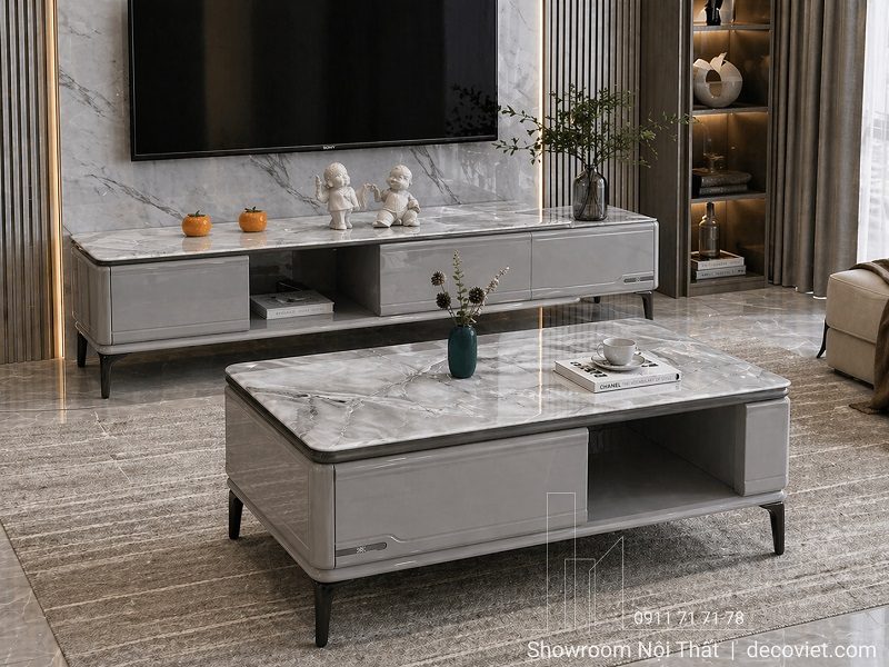Set Kệ Tivi Bàn Trà Mặt Đá 116T