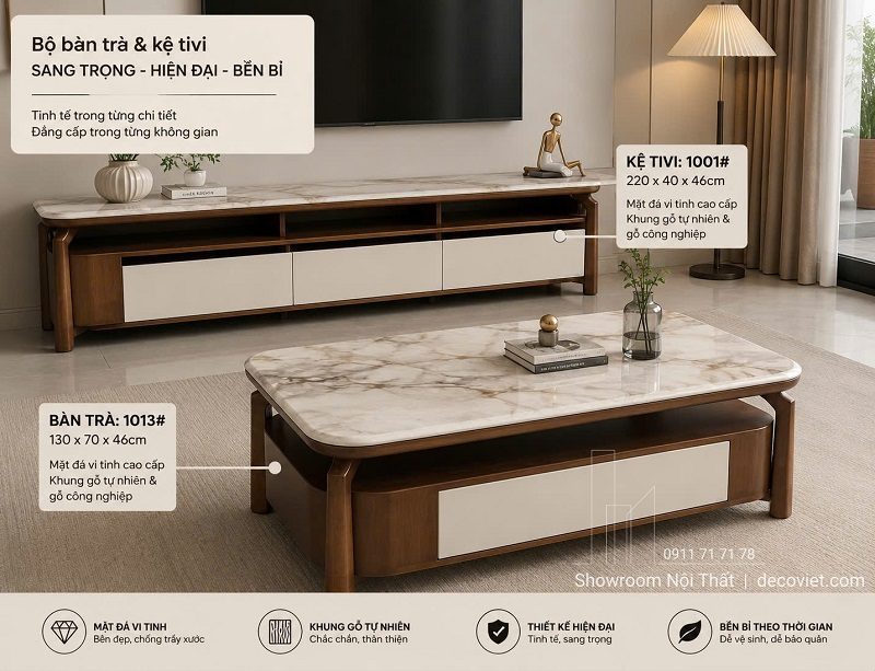 Set Kệ Tivi Bàn Trà Phòng Khách 123T
