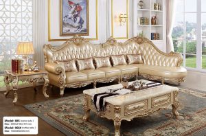 Sofa Da Bò Tân Cổ Điển 1082T