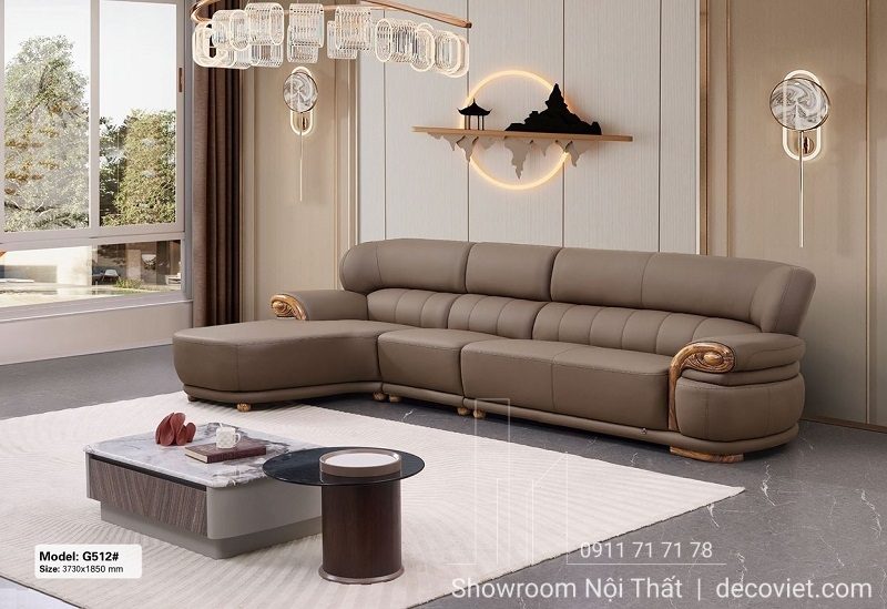 Sofa Gỗ Mun Bọc Da Nhập Khẩu 1052T