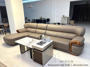 Sofa Gỗ Mun Bọc Da Nhập Khẩu 1052T