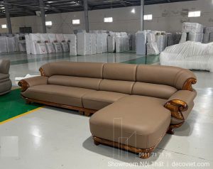 Sofa Gỗ Mun Da Bò Thật Nhập Khẩu 1053T