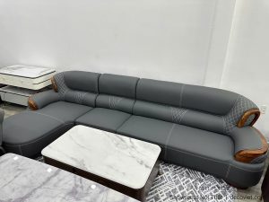Sofa Gỗ Mun Da Bò Tiếp Xúc 1096T