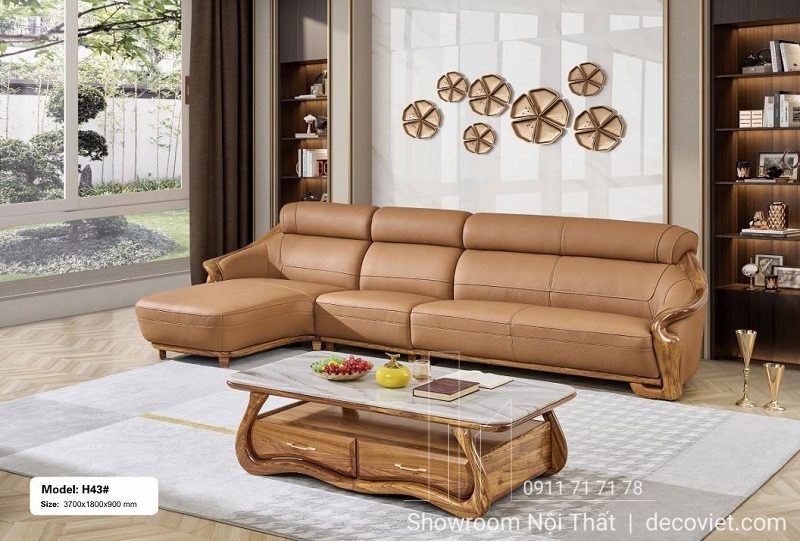 Sofa Gỗ Mun Góc L Cao Cấp 1049T