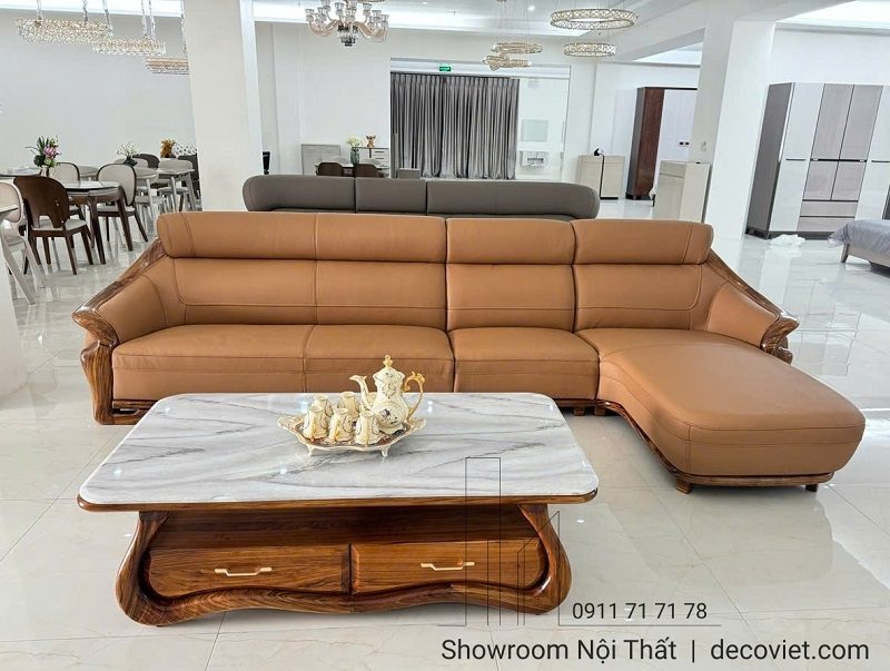 Sofa Gỗ Mun Góc L Cao Cấp 1049T