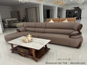 Sofa Gỗ Mun Góc L Nhập Khẩu 1107T