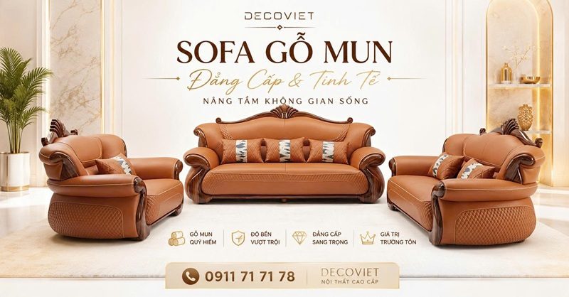 Sofa Gỗ Mun Phòng Khách 1185T