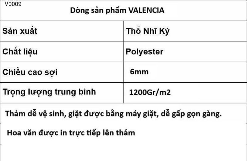 Thảm Trải Sàn Sợi Ngắn Hiện Đại V0009