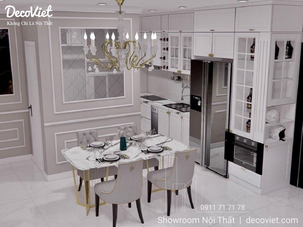 Thi Công Nội Thất Bán Cổ Điển Đẹp Sang
