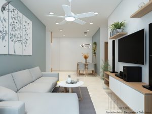 Thiết kế nội thất căn hộ 1 phòng ngủ Phú Đông Premier