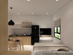 Thiết kế nội thất căn hộ dịch vụ mini đẹp tiện nghi Quận 3