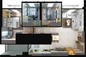 Thiết kế nội thất căn hộ Hà Đô Centrosa Garden 3 phòng ngủ