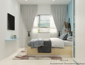 Thiết Kế Nội Thất Căn Hộ Màu Xanh Đẹp Không Thể Rời Mắt