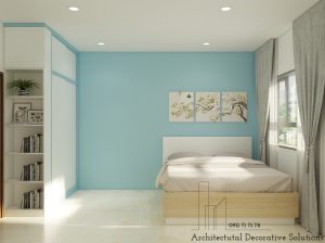 Thiết Kế Nội Thất Căn Hộ Màu Xanh Đẹp Không Thể Rời Mắt