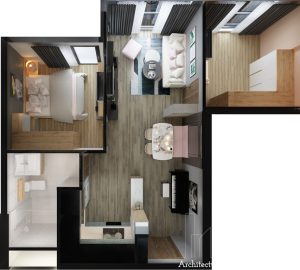 Thiết Kế Nội Thất Căn Hộ Park Legend 1 Phòng Ngủ