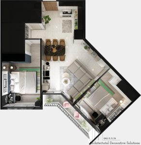 Thiết kế nội thất căn hộ Safira Khang Điền 2PN
