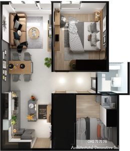 Thiết Kế Nội Thất Chung Cư 2 Phòng Ngủ Đẹp Tiện Nghi Hiện Đại