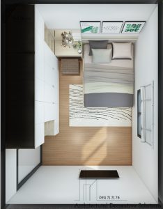 Thiết kế nội thất nhà phố Biên Hòa 2 phòng ngủ
