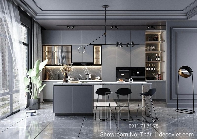 Thiết Kế Tủ Bếp Chữ I Hiện Đại 1186T