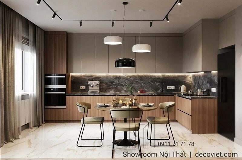 Thiết Kế Tủ Bếp Gỗ Đẹp 1107T