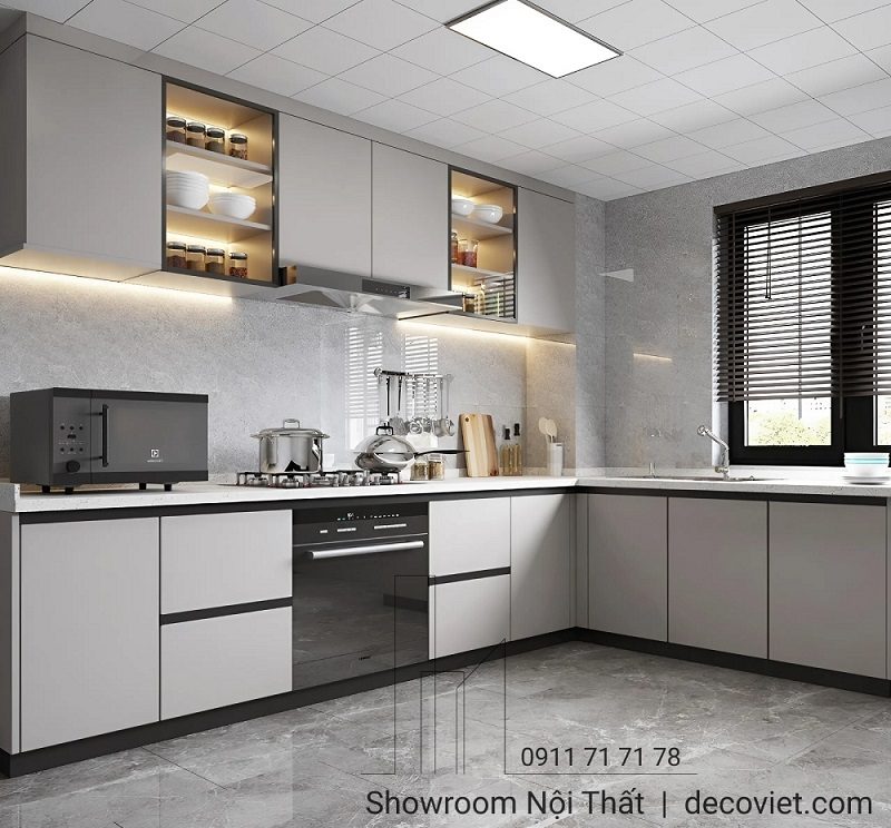Tủ Bếp Chữ L Giá Rẻ 1190T
